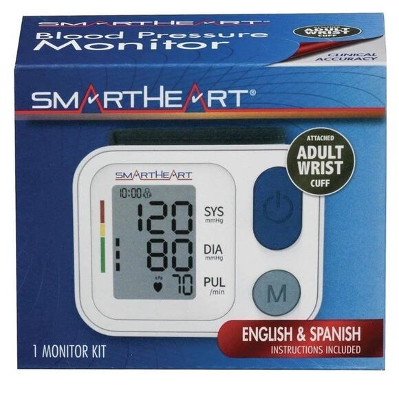 SmartHeart Blood Pressure Monitor | Adult Wrist Cuff | 2-Person Memory - Picture 1 of 6